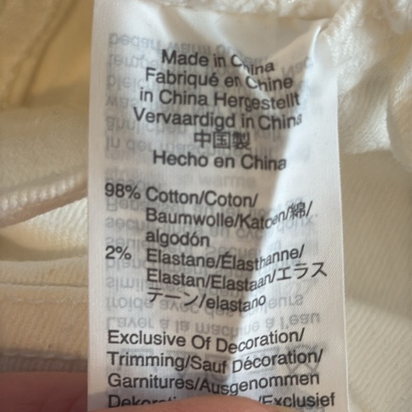 Madewell white high rise, slim crop boyjean  cropped ankle jeans raw hem 24 - Picture 11 of 11